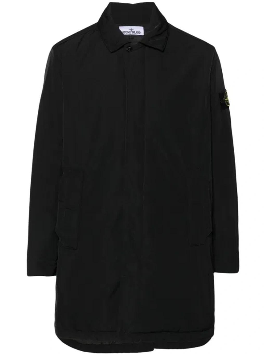 Compass-badge Coat In Black Product Image