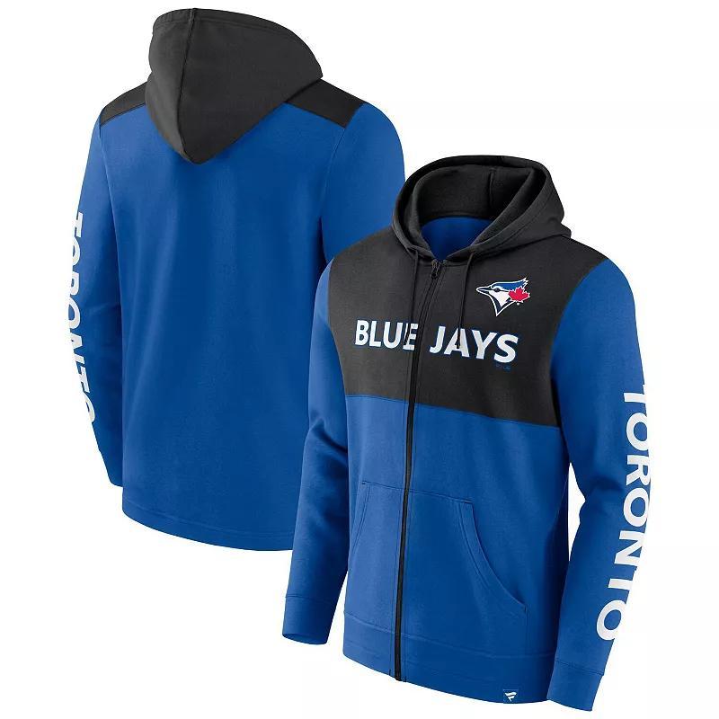 Mens Fanatics Branded Royal/Black Toronto Blue Jays Ace Hoodie Full-Zip Sweatshirt Product Image