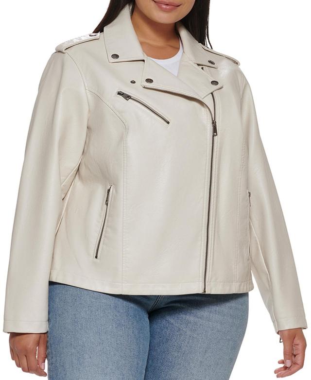 Levis Plus Size Trendy Faux Leather Moto Jacket Product Image