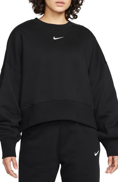 Nike Phoenix fleece super oversized sweatshirt in black Product Image