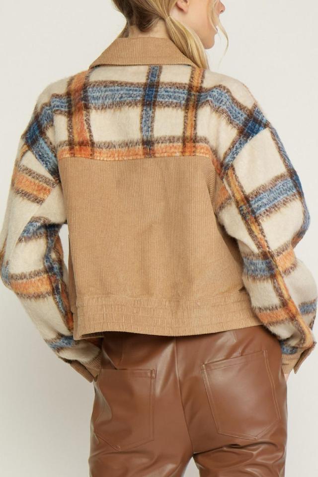 Corduroy Plaid Mix Jacket Product Image