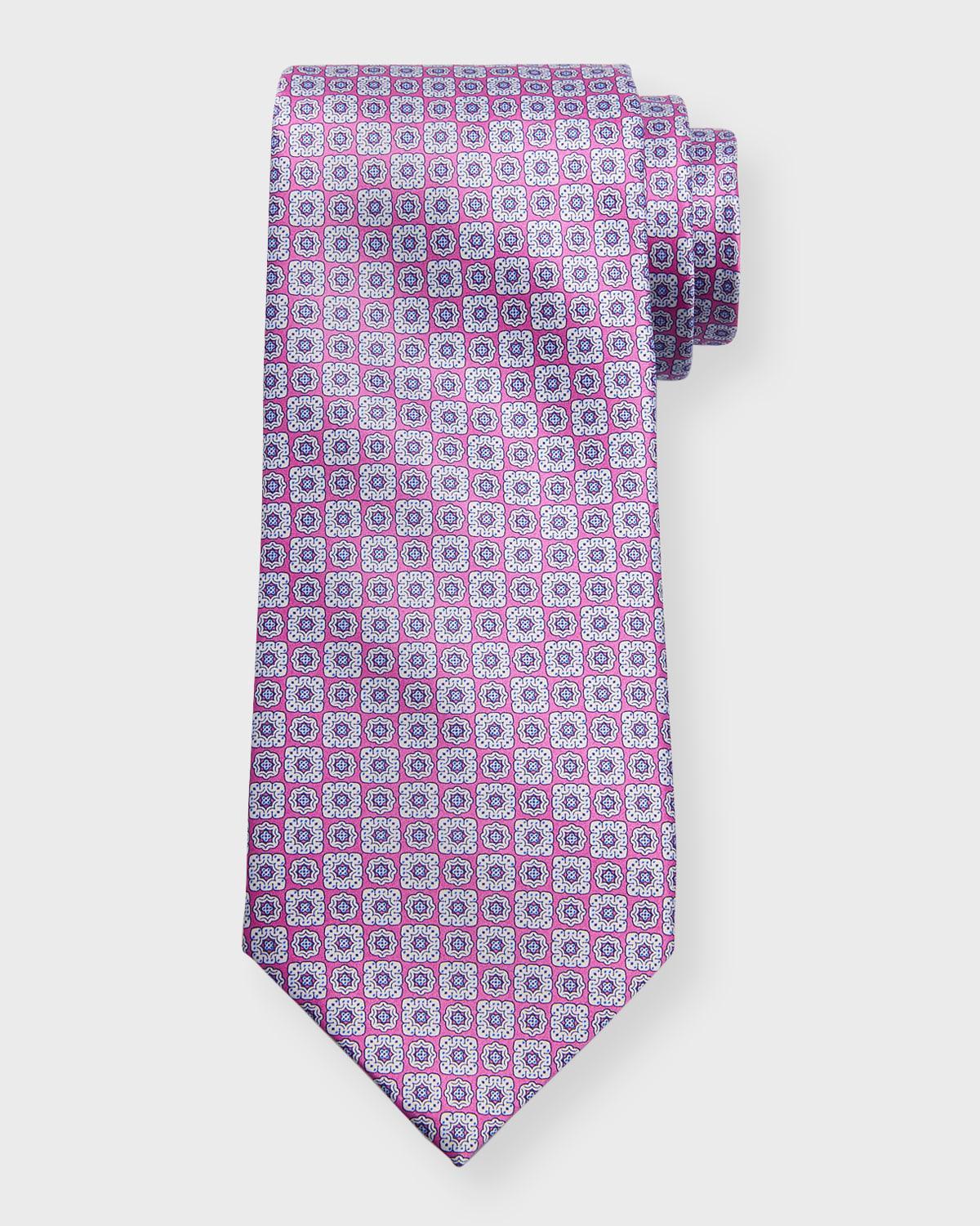 Men's Silk Medallion-Print Tie Product Image