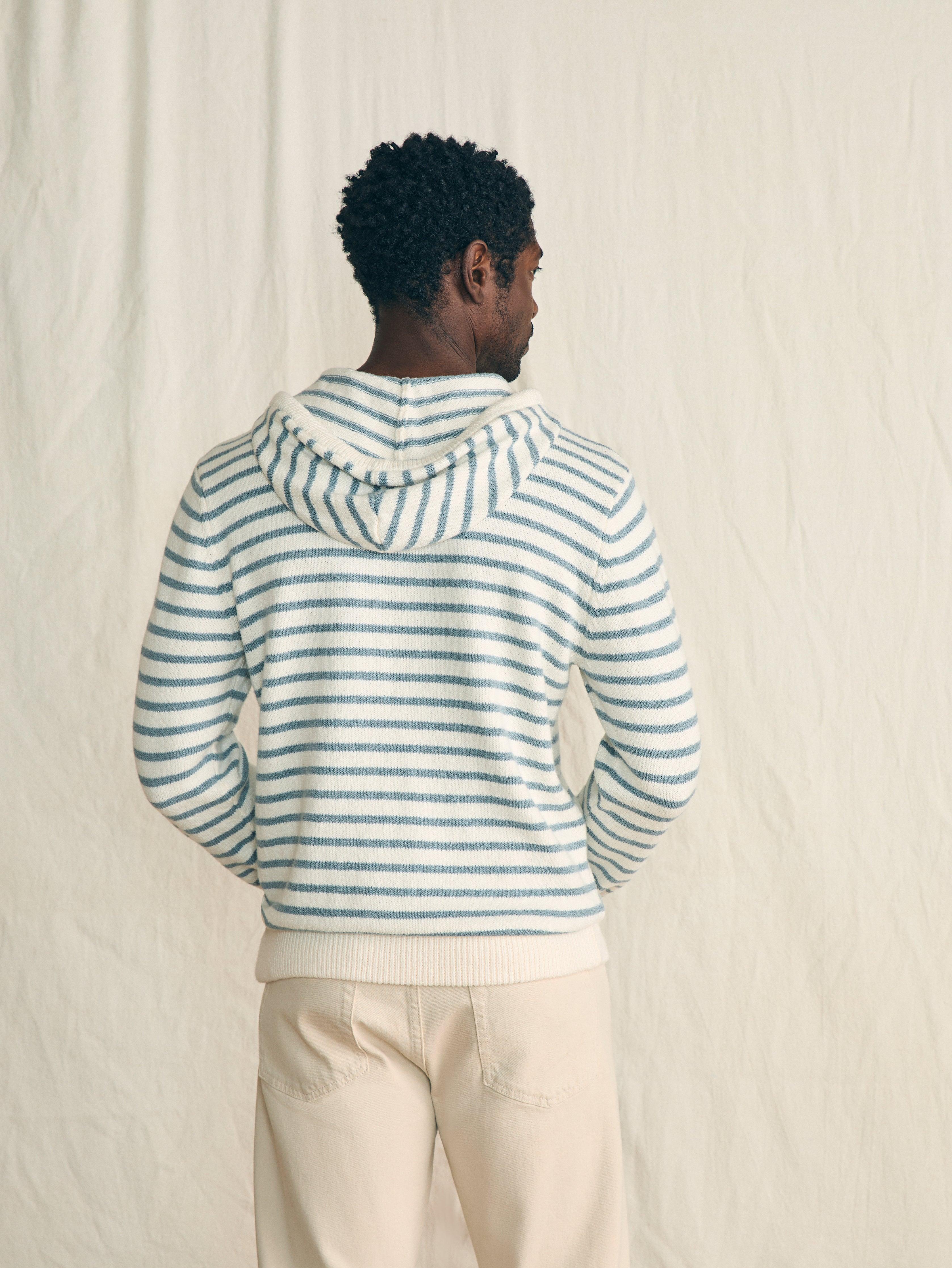 Cove Sweater Hoodie - Ivory Chambray Stripe Male Product Image