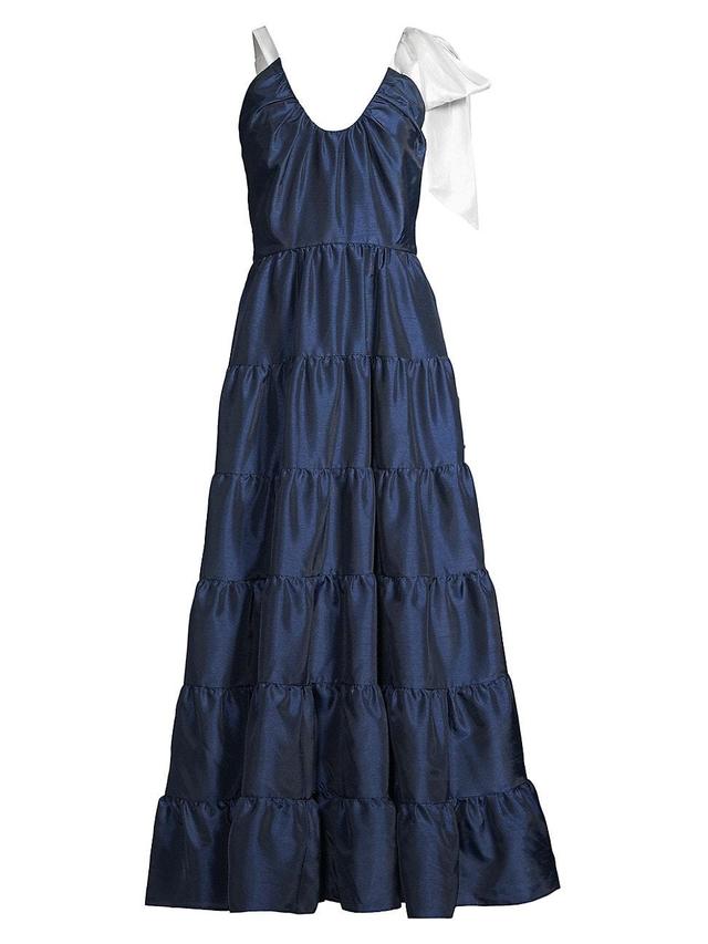 Womens Alessa Taffeta Tiered Maxi Dress Product Image