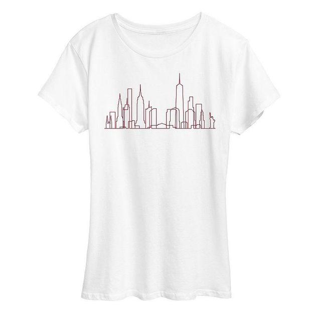 Womens NYC Skyline Line Art Graphic Tee Product Image