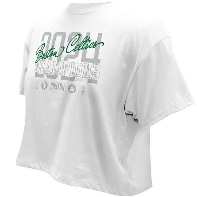 Womens Stadium Essentials Boston Celtics 2024 NBA Finals Champions Backboard Cropped T-Shirt Product Image