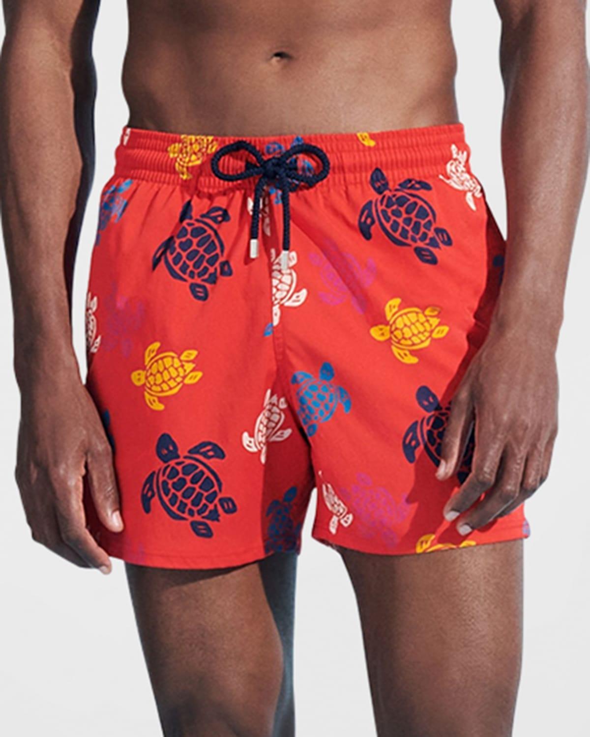 Mens Multicolor Tortoise Swim Trunks Product Image