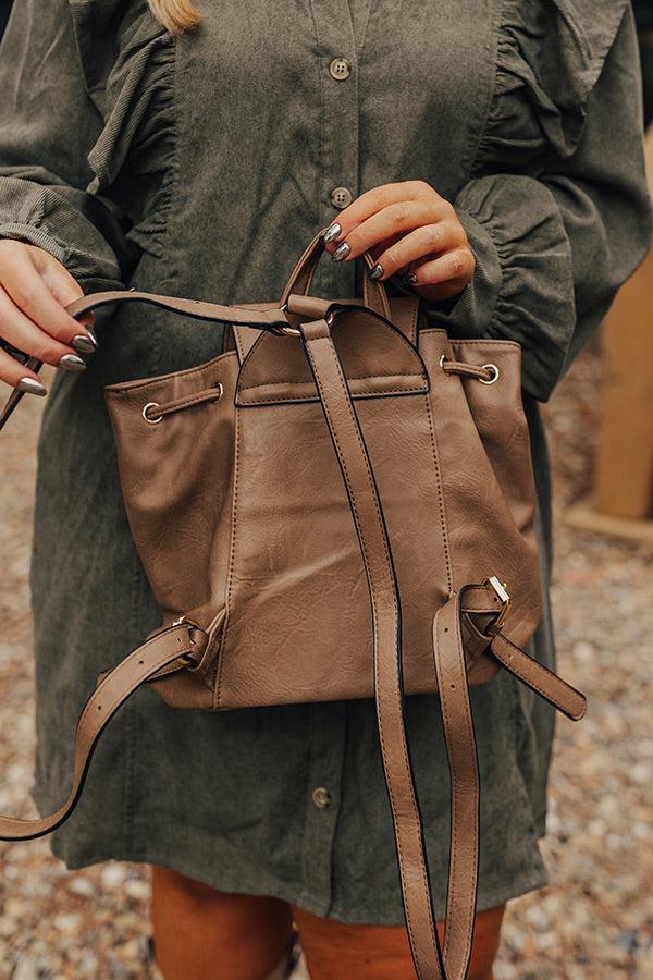 The Kenzo Faux Leather Fringe Backpack In Taupe Product Image