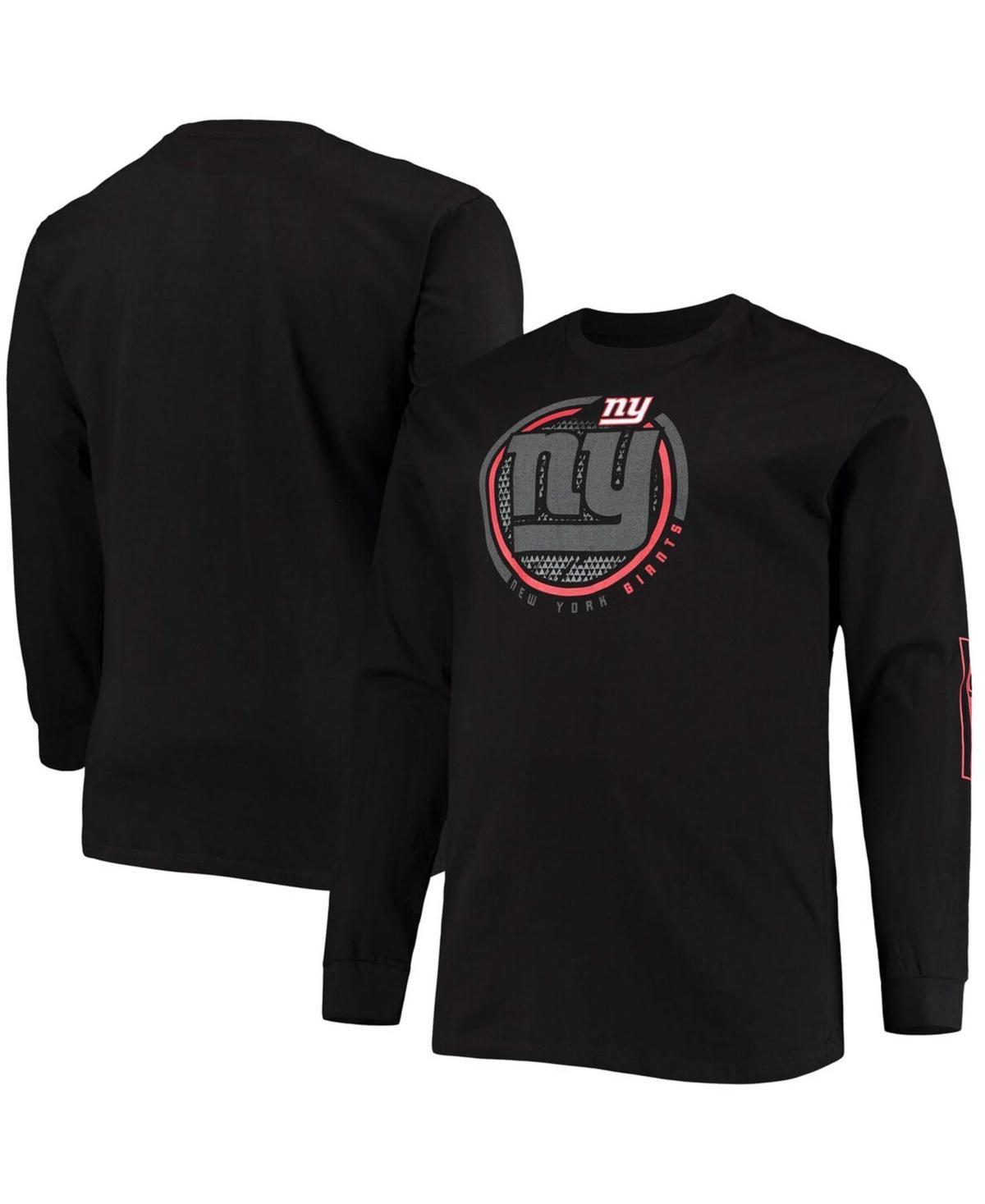 Men's Fanatics Branded Black New York Giants Big & Tall Color Pop Long Sleeve T-Shirt Product Image