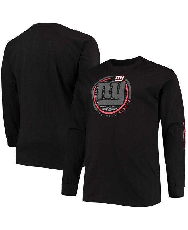 Men's Fanatics Branded Black New York Giants Big & Tall Color Pop Long Sleeve T-Shirt Product Image