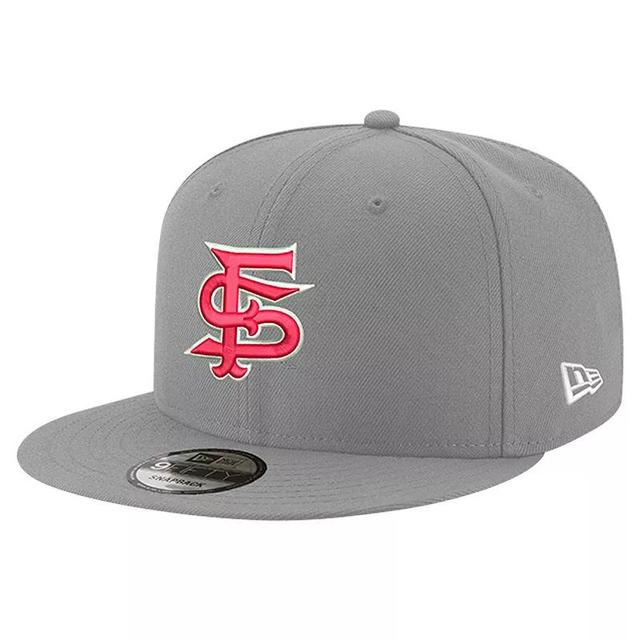 New Era Mens Gray Fresno State Bulldogs Team 9FIFTY Snapback Hat Product Image