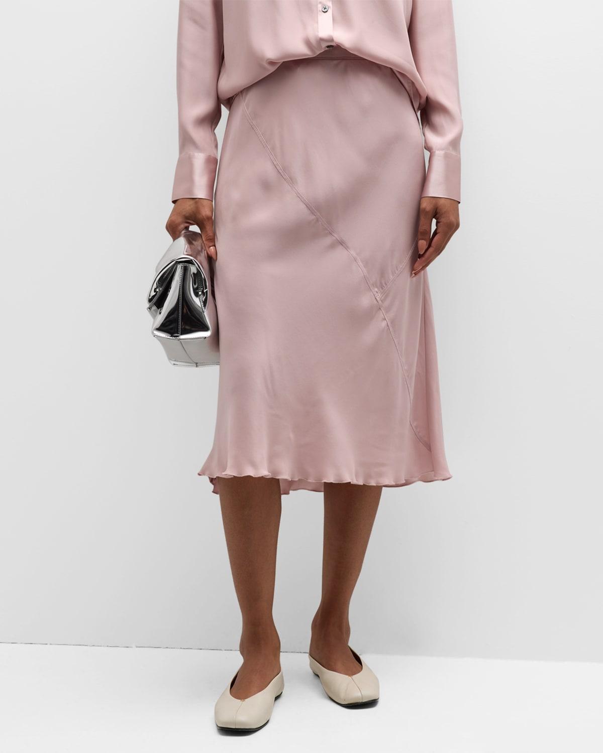 ATM Anthony Thomas Melillo Bias Cut Silk Midi Skirt Product Image