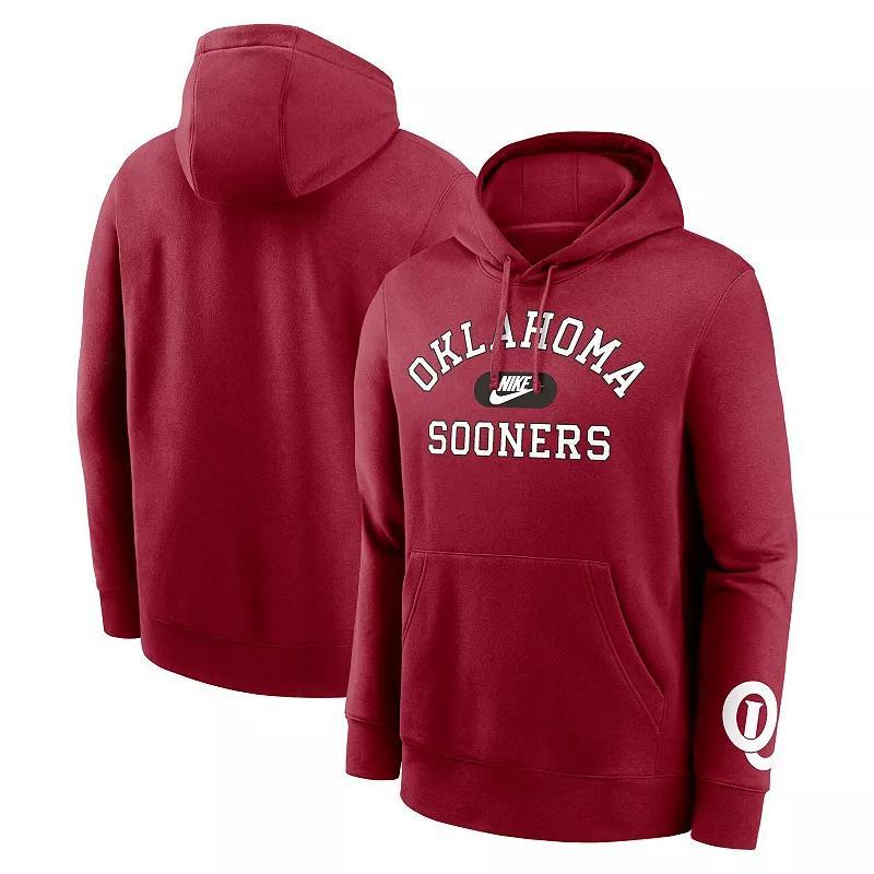 Mens Nike Crimson Oklahoma Sooners Legacy Foundational Two-Hit Club Performance Pullover Hoodie Product Image