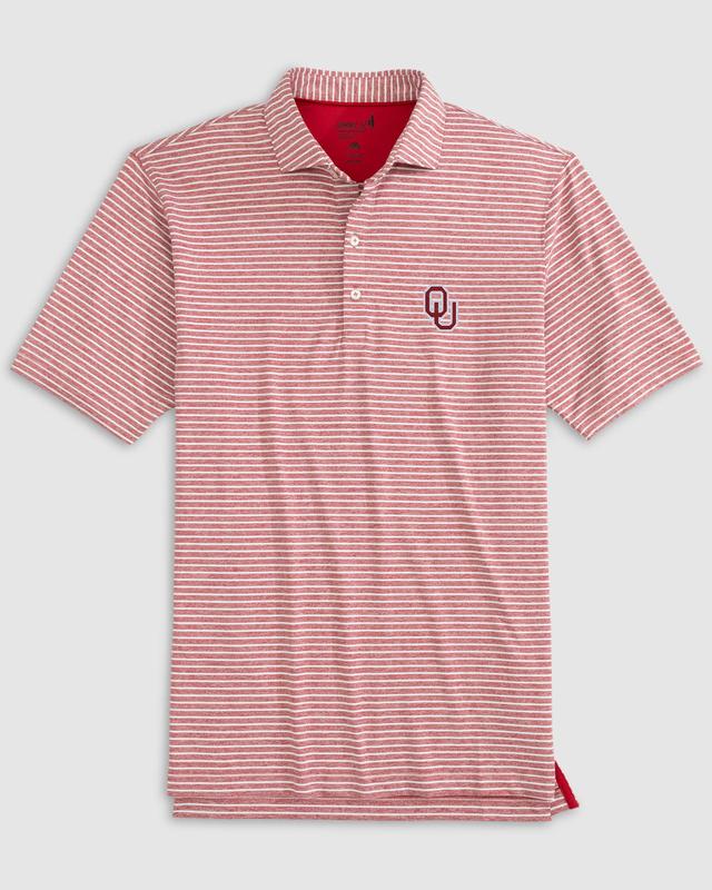 University of Oklahoma Clipperr Striped Jersey Performance Polo Male Product Image