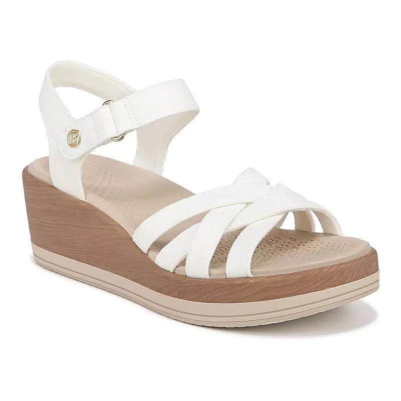 Bzees Rhythm Womens Strappy Wedge Sandals White Product Image