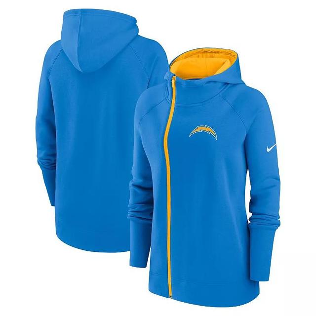 Womens Nike Powder Blue Los Angeles Chargers Asymmetrical Raglan Full-Zip Hoodie Product Image