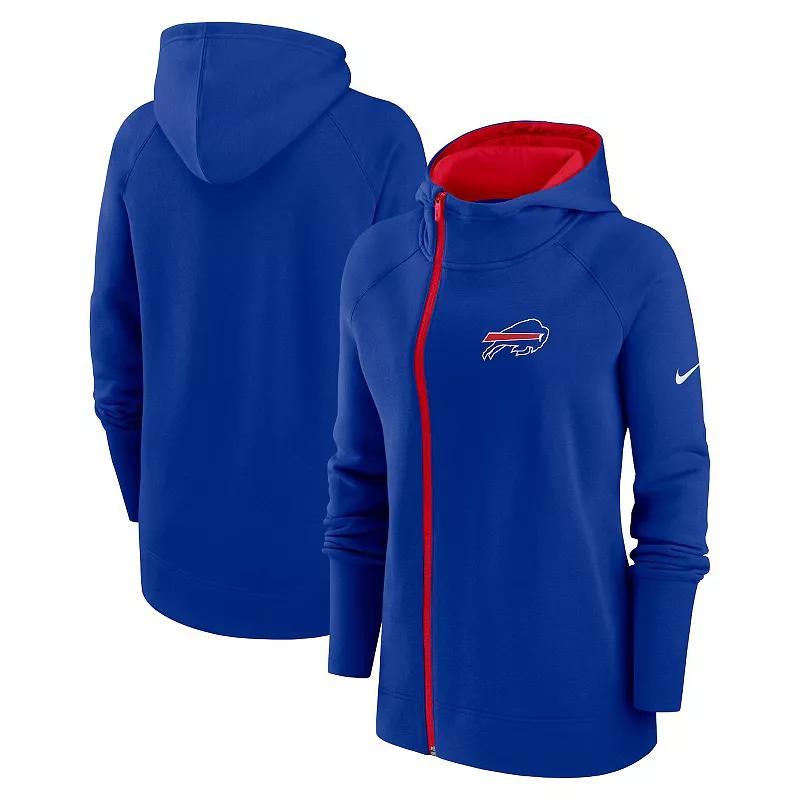 Womens Nike Royal Buffalo Bills Asymmetrical Raglan Full-Zip Hoodie Product Image