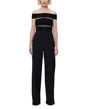 Herve Leger The Lila Textured Off-the-Shoulder Jumpsuit Product Image