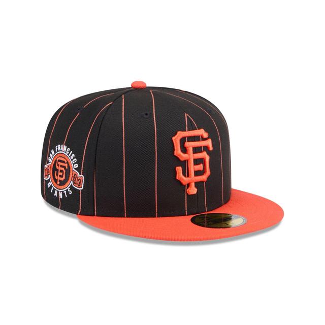 San Francisco Giants Throwback Pinstripe 59FIFTY Fitted Hat Male Product Image