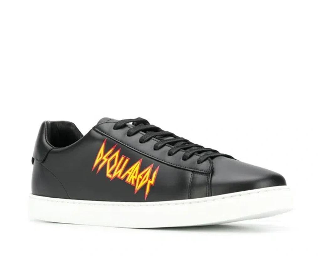 DSQUARED2 1964 Leather Sneakers In Black Product Image