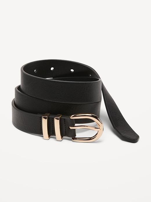 Double Loop Skinny Belt for Women Product Image