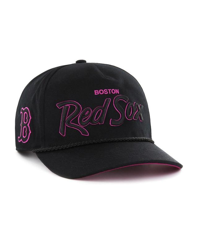 Mens 47 Black Boston Red Sox Hitch Orchid Undervisor Snapback Hat Product Image