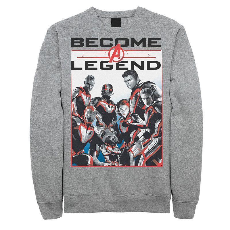 Mens Marvel Avengers Endgame Become A Legend Fleece Athletic Grey Product Image