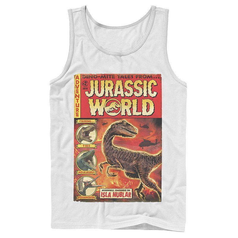 Mens Jurassic World Two Dino-Mite Tales Vintage Tank Top Athletic Grey Product Image