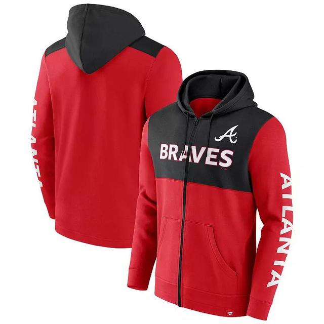 Mens Fanatics /Black Atlanta Braves Ace Hoodie Full-Zip Sweatshirt Product Image