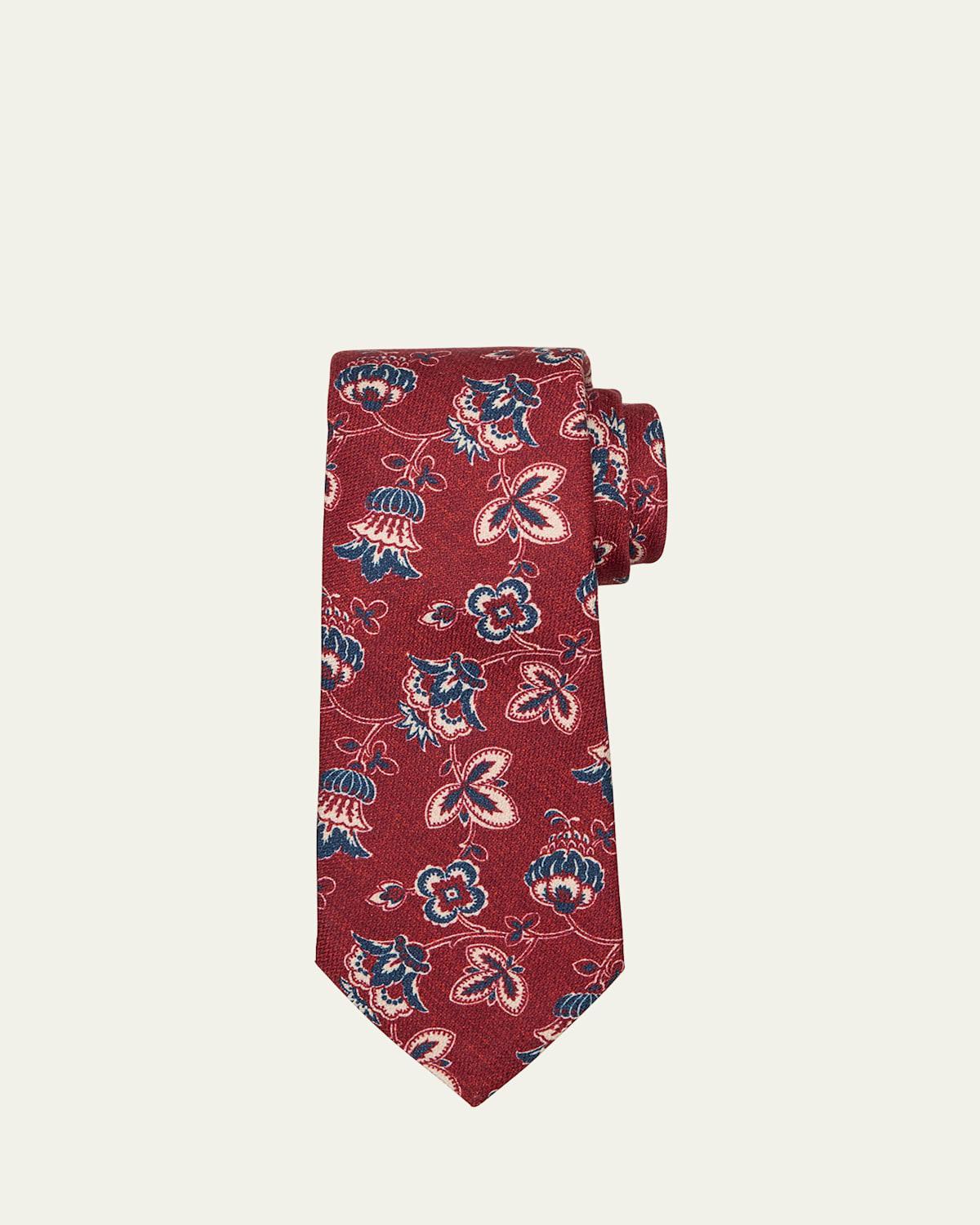 Mens Floral Silk Tie Product Image