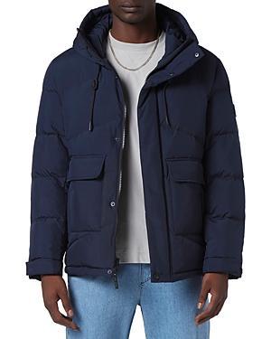 Andrew Marc Ingram Chevron Quilted Open Bottom Puffer with Snorkel Hood Product Image