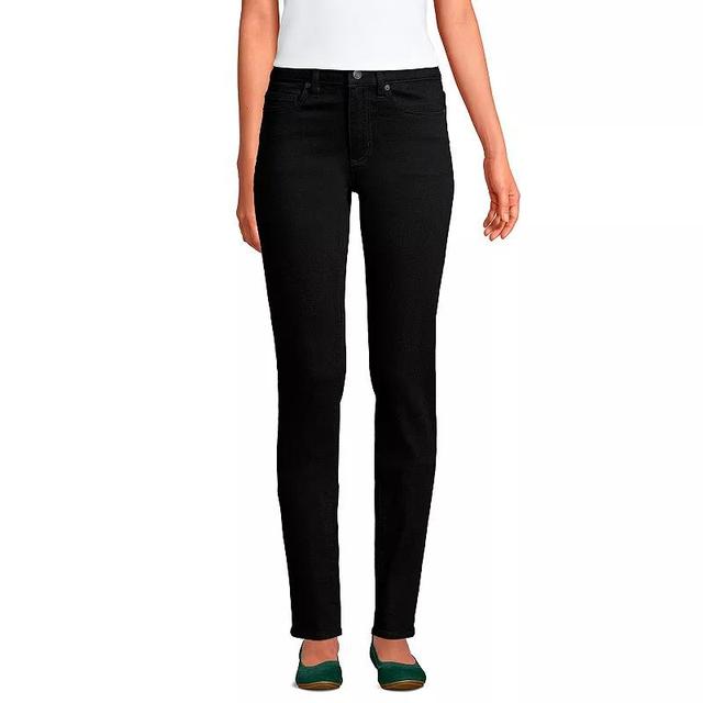 Womens Lands End Midrise Straight-Leg Jeans Product Image