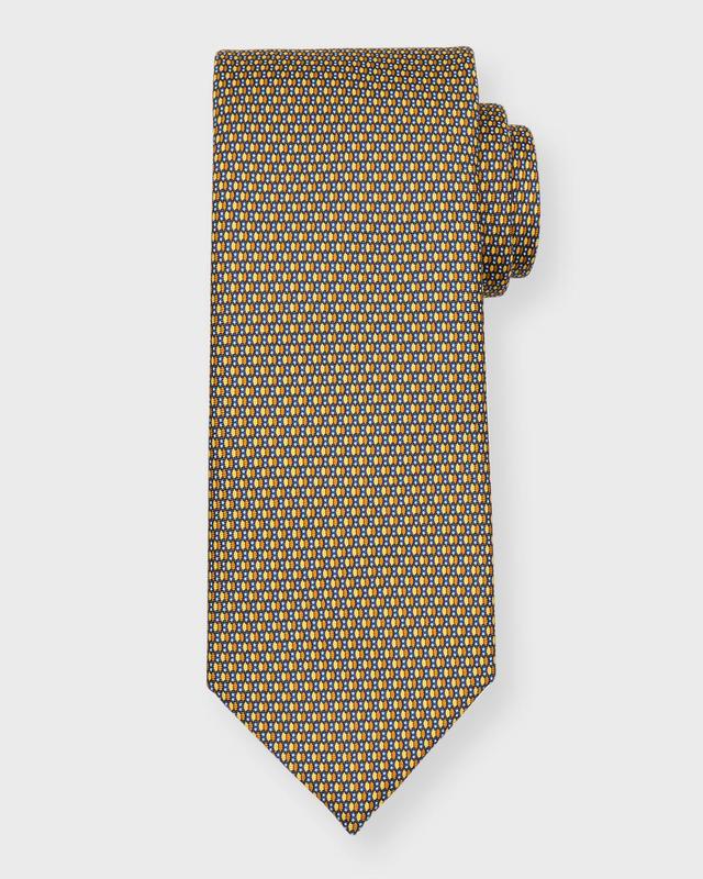 Mens Micro-Oval Print Silk Tie Product Image