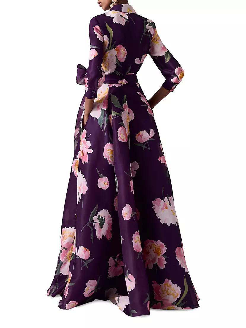 Floral Silk Trench Gown Product Image