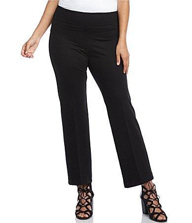 Karen Kane Plus Size Wonder Knit Slim Straight Ankle Pants Product Image