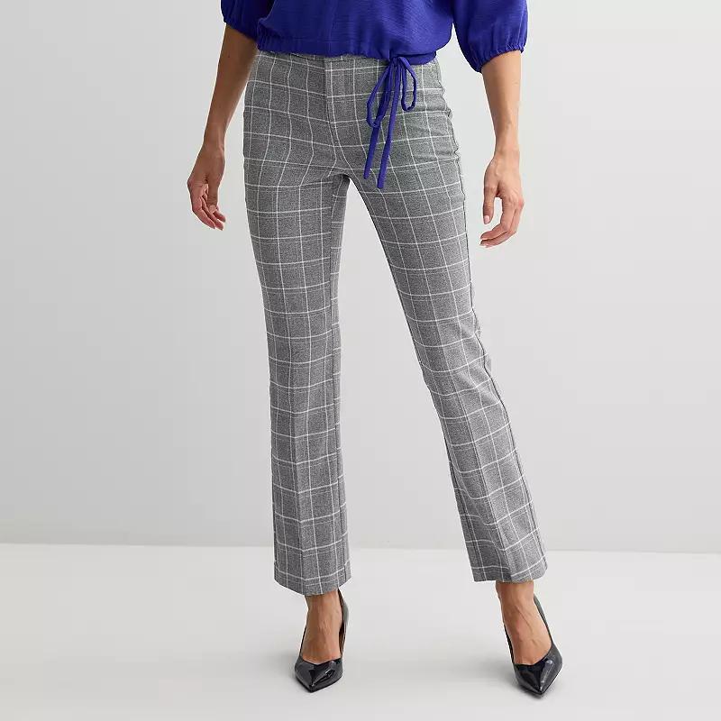 Womens Nine West Barely Bootcut Pant Grey Plaid Product Image