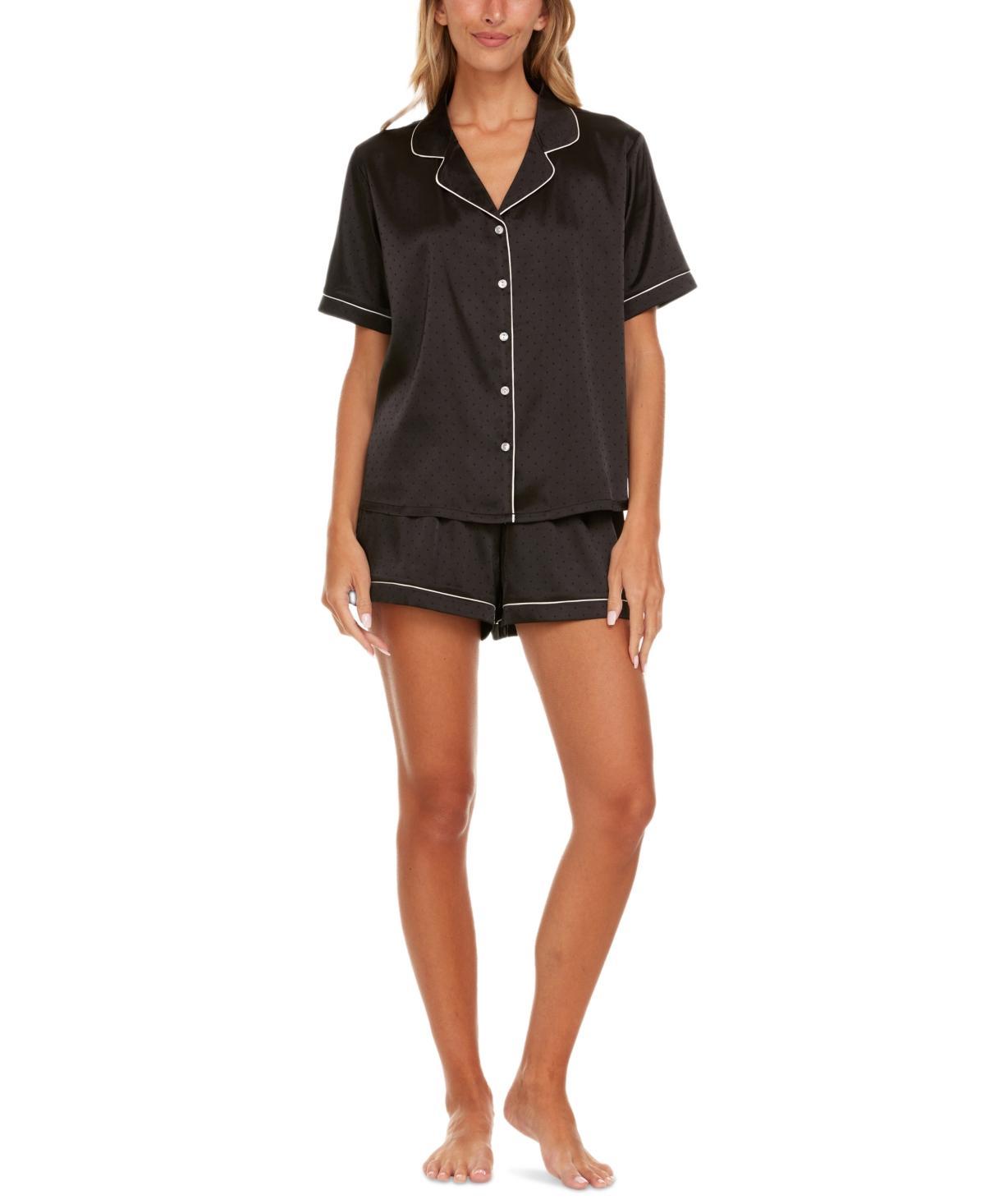 Flora by Flora Nikrooz Womens 2-Pc. Jamie Dot Jacquard Short Pajamas Set Product Image