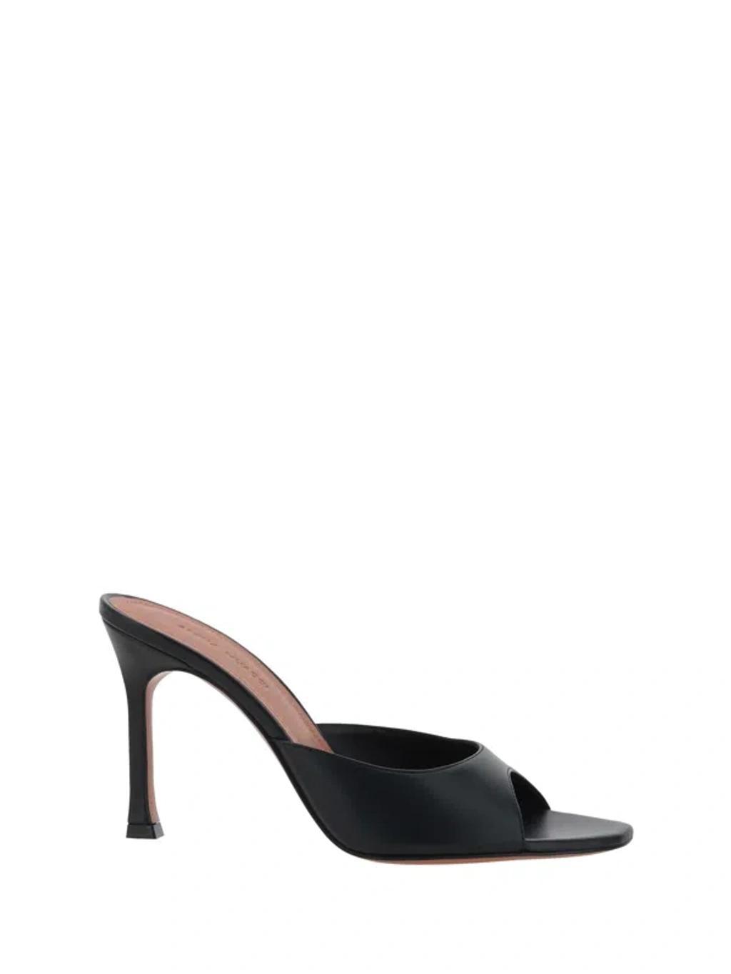 Alexa 105mm Satin Mules In Nappa Black product image