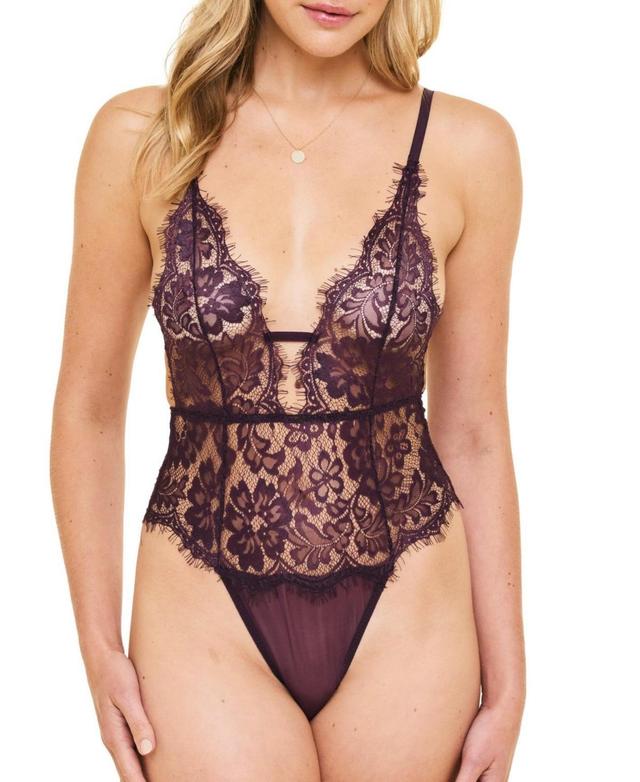 Adore Me Womens Anushka Bodysuit Lingerie - Dark green Product Image