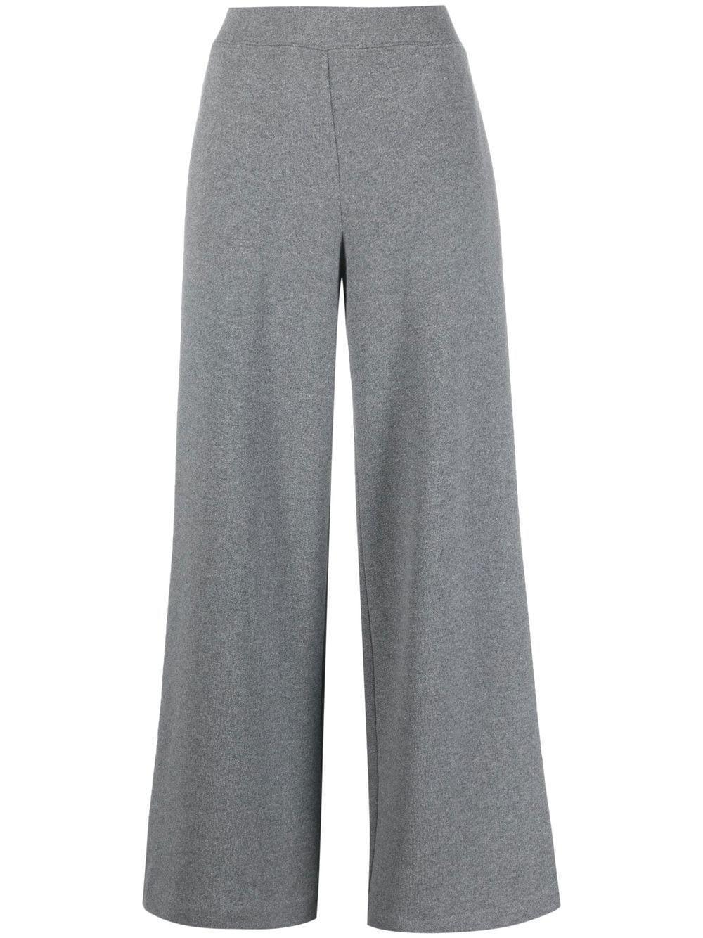 Wide-leg Wool Trousers In Grey Product Image