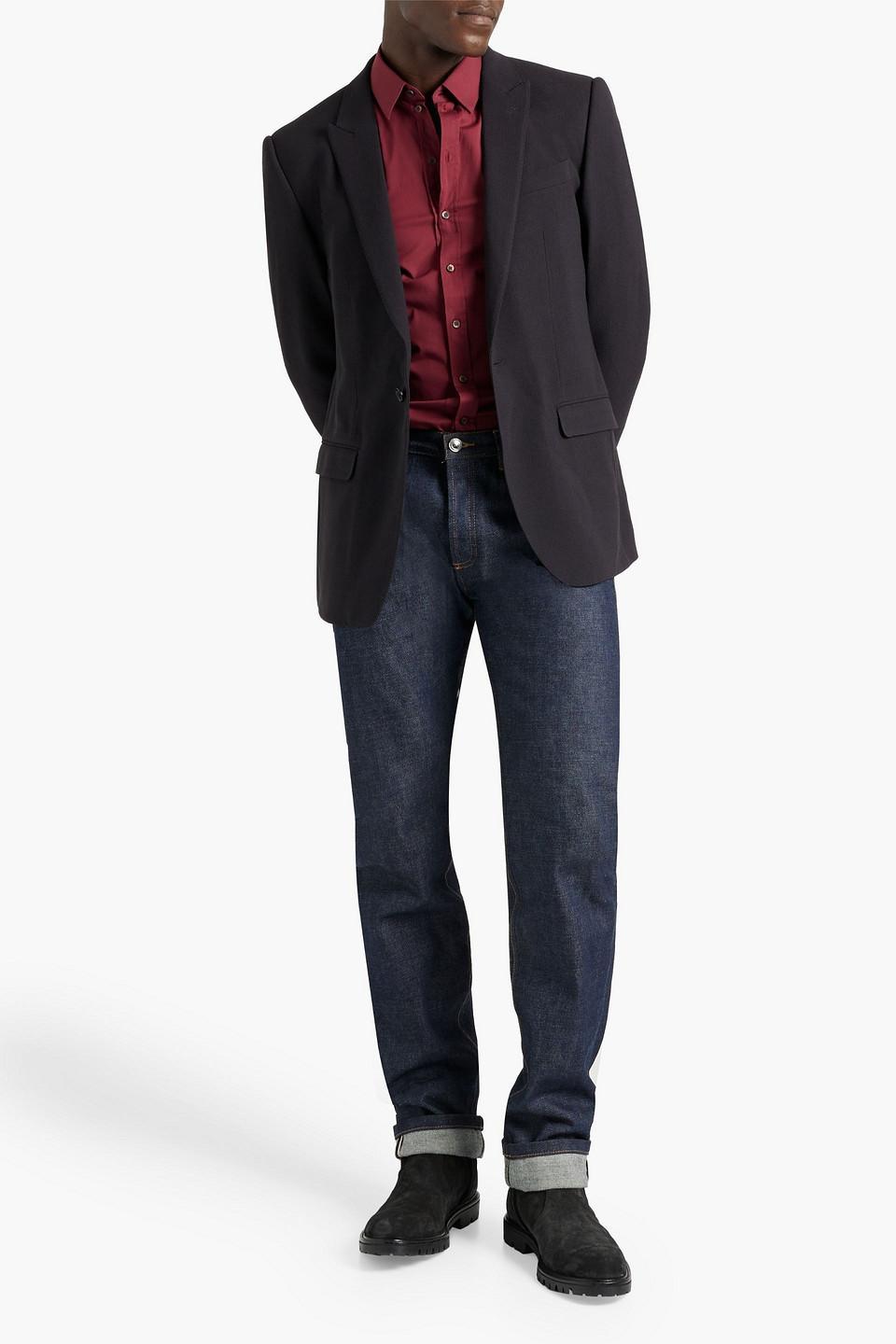 Wool Grain De Poudre Blazer In Midnight Blue Product Image