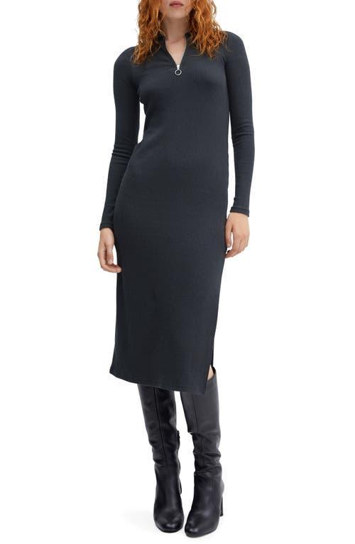 MANGO Long Sleeve Rib Dress Product Image