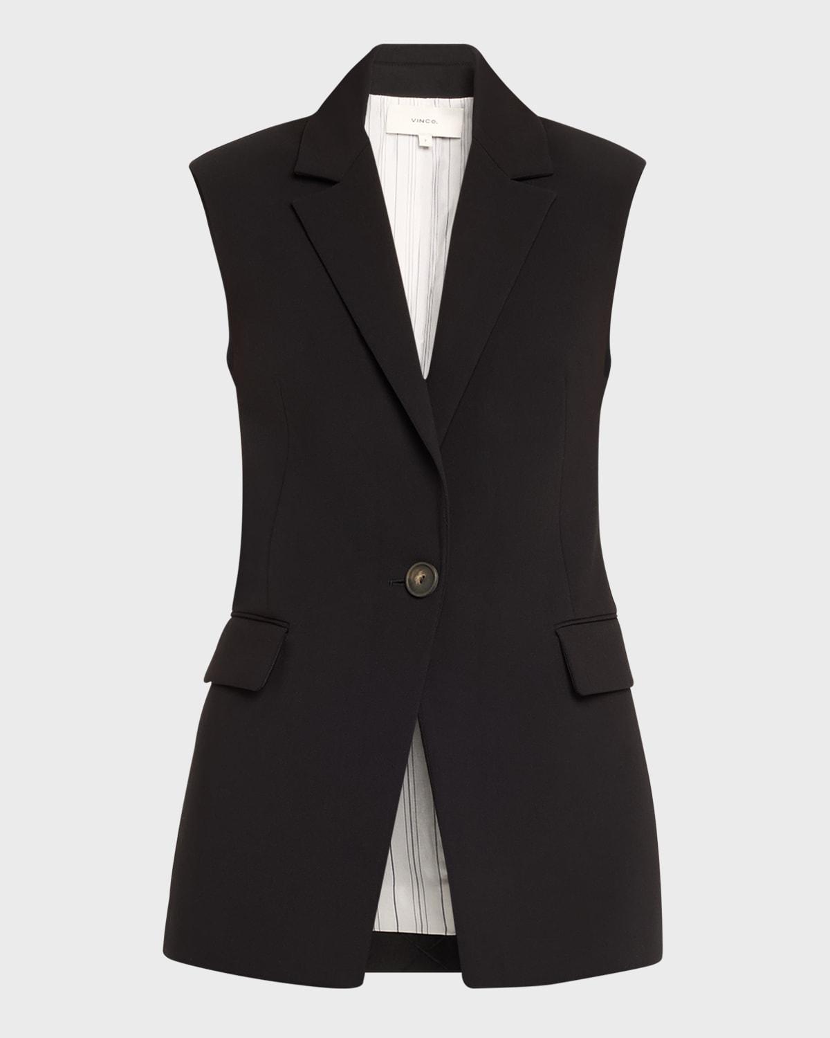 VINCE Sleeveless Longline Blazer In Black Product Image