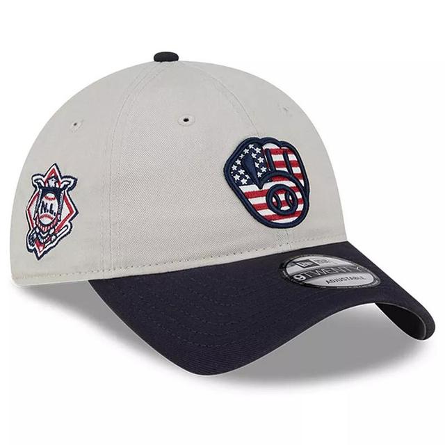 Mens New Era Khaki/Black Milwaukee Brewers 2024 Fourth of July 9TWENTY Adjustable Hat Product Image