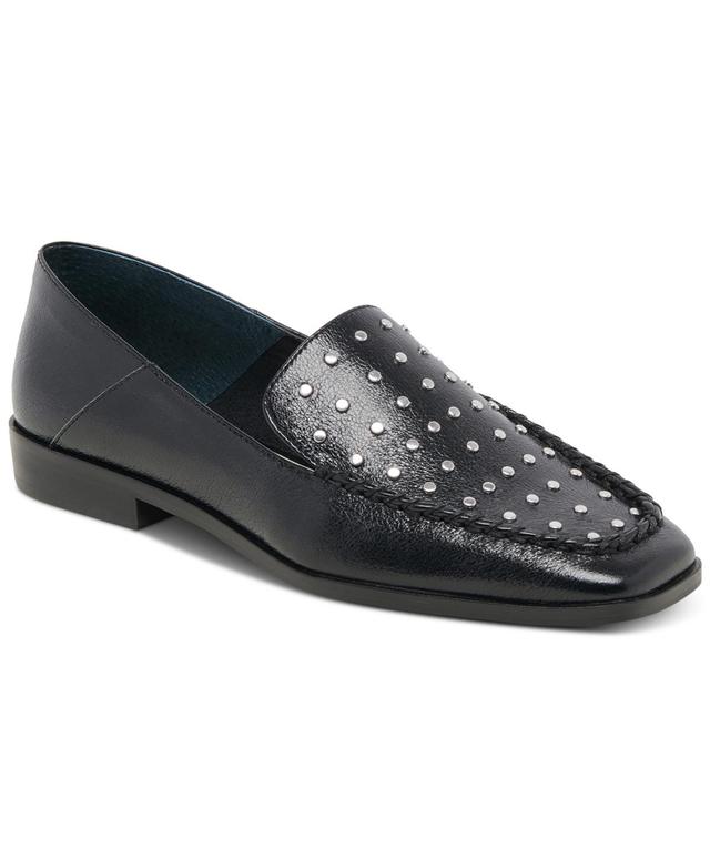 Dolce Vita Womens Beny Studded Tailored Loafer Flats - Black Leather Product Image