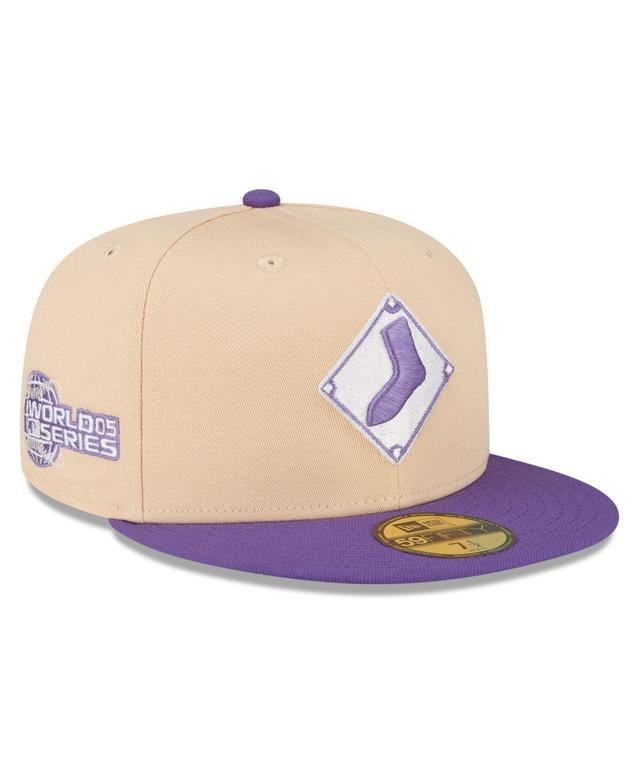 Mens New Era Peach/Purple Los Angeles Dodgers 1988 World Series Side Patch 59FIFTY Fitted Hat Product Image