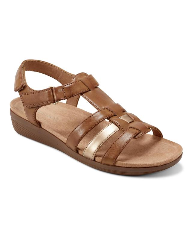 Easy Spirit Womens Bianka Round Toe Strappy Casual Sandals - Cognac Product Image