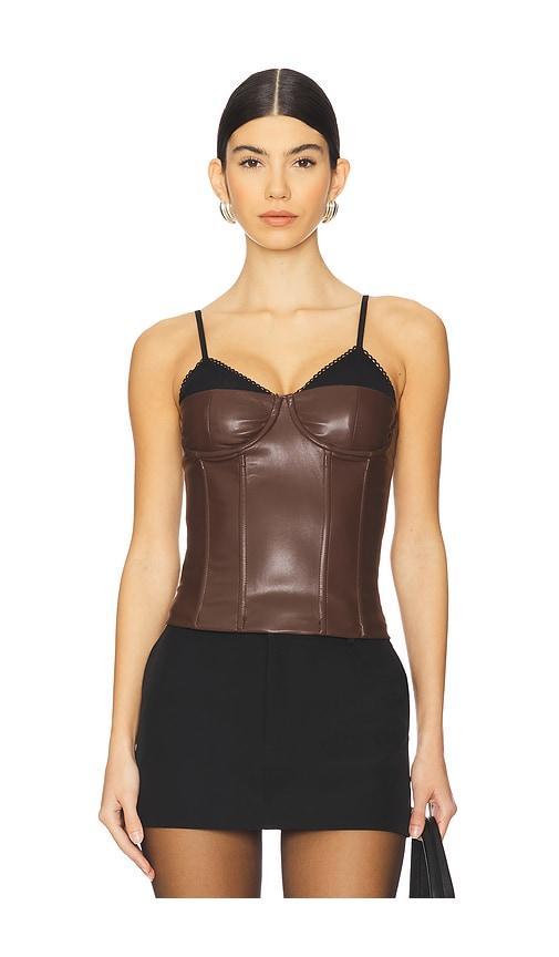 Corset Faux Leather Top Product Image