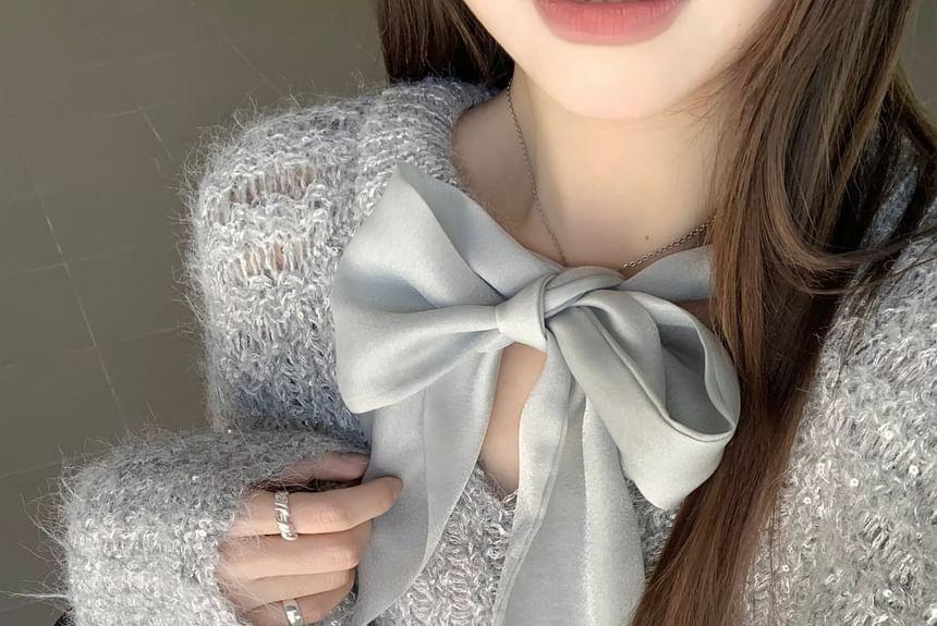 Reversible Bow Round-Neck Oversized Sweater product image