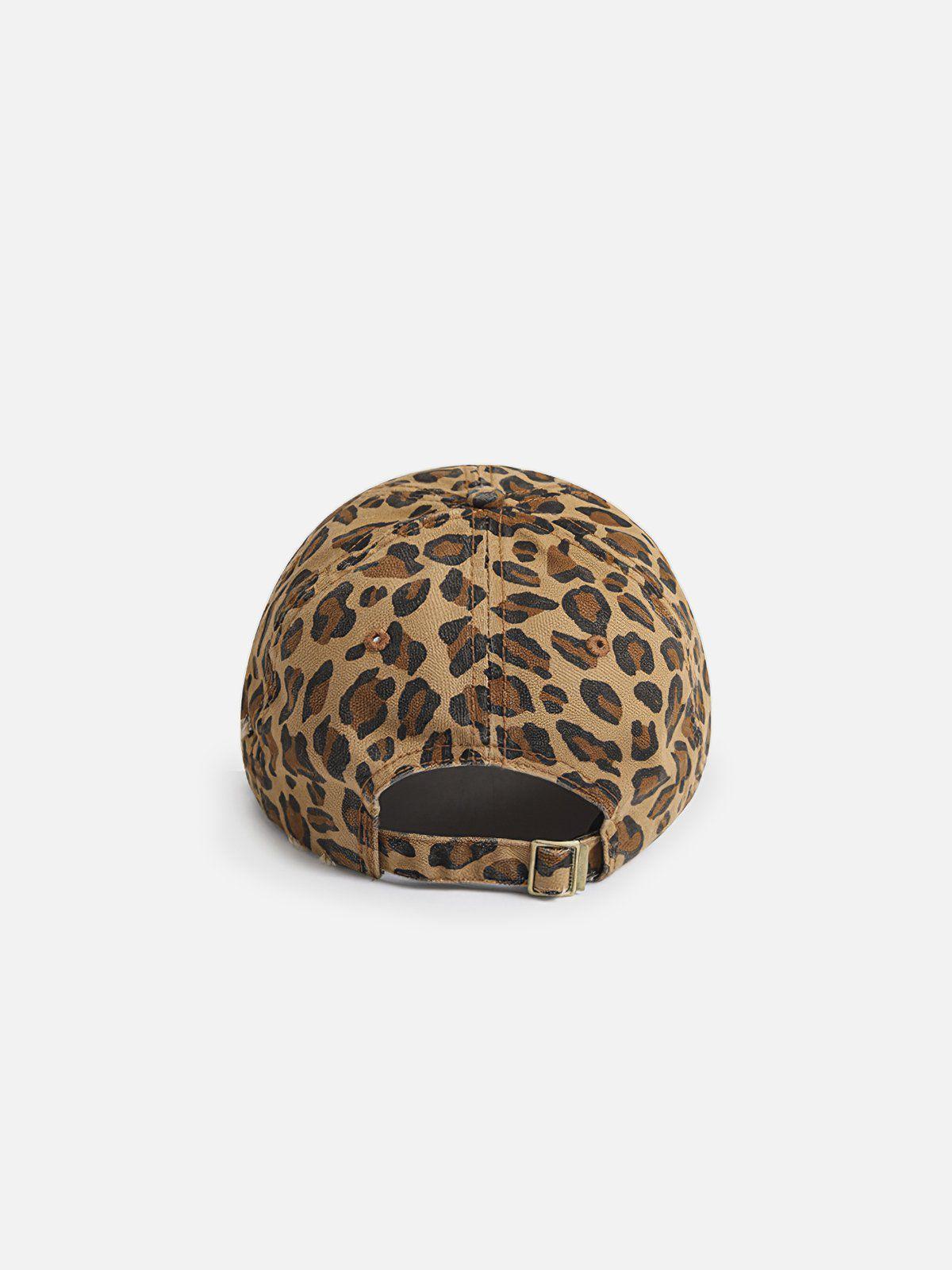 Leopard Print Fringe Washed Cap Product Image